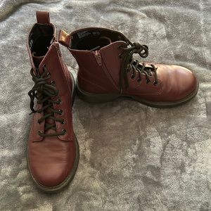 Burgundy combat boots
